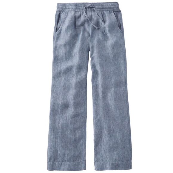 L.L. Bean Premium Washable 100% Linen Blue Pull On Casual Pants, Plus Size 22W - Picture 1 of 10